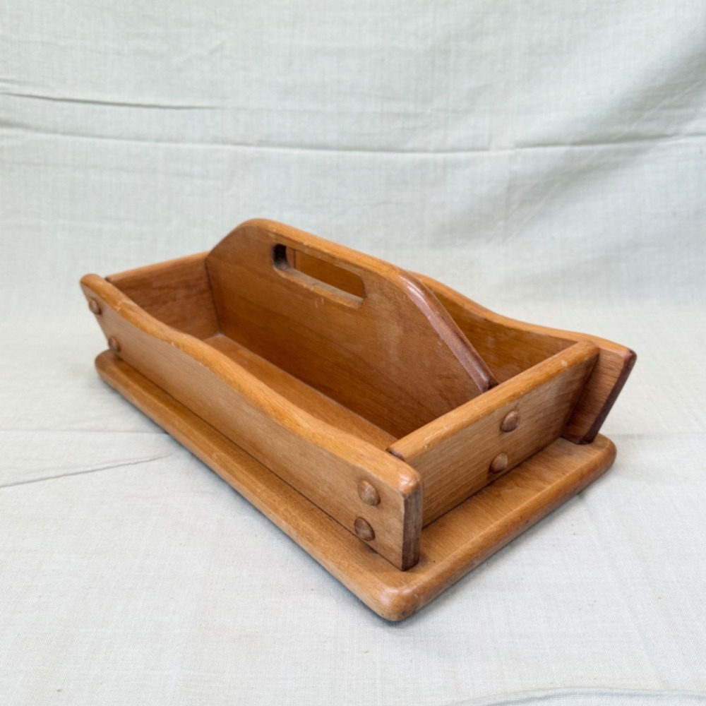 Vintage Wooden Mail Organizer Desktop Entryway Catchall Office Storage - Picture 3 of 11